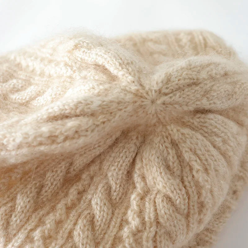 Cable Knit Cashmere Beanie Hat