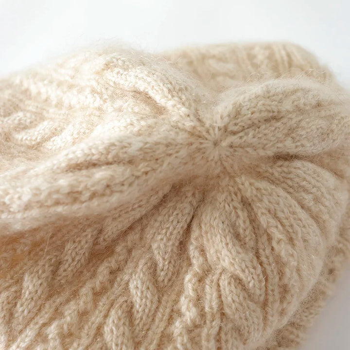 Cable Knit Cashmere Beanie Hat
