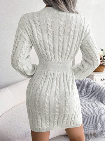 Cable Knit Mini Sweater Dress