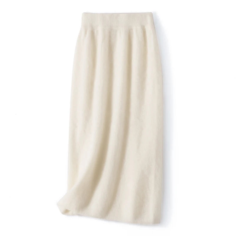 Cashmere A-Line Midi Skirt