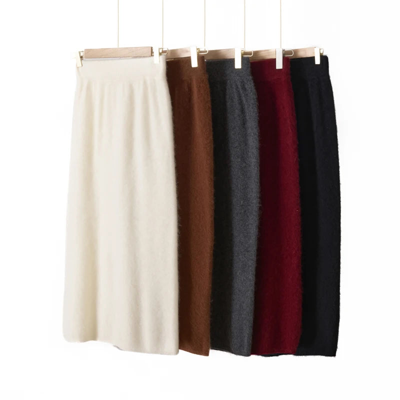 Cashmere A-Line Midi Skirt
