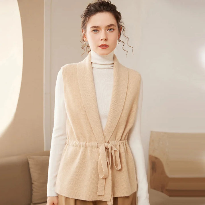 Cashmere Belted Knit Vest