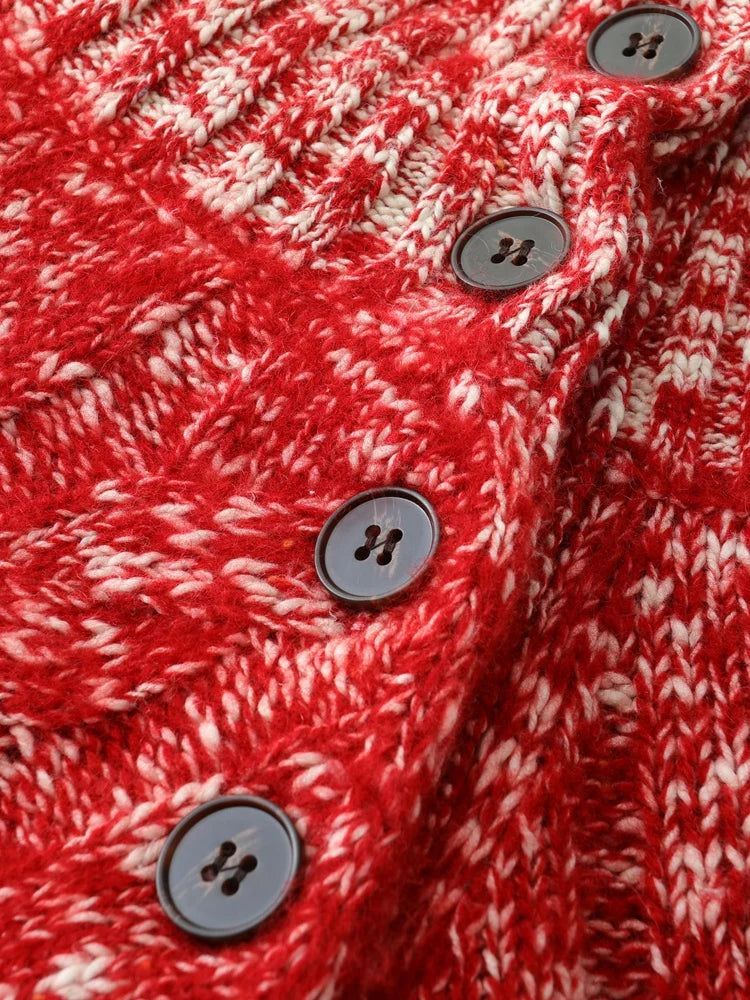 Cashmere Cable Knit Button-Collar Sweater
