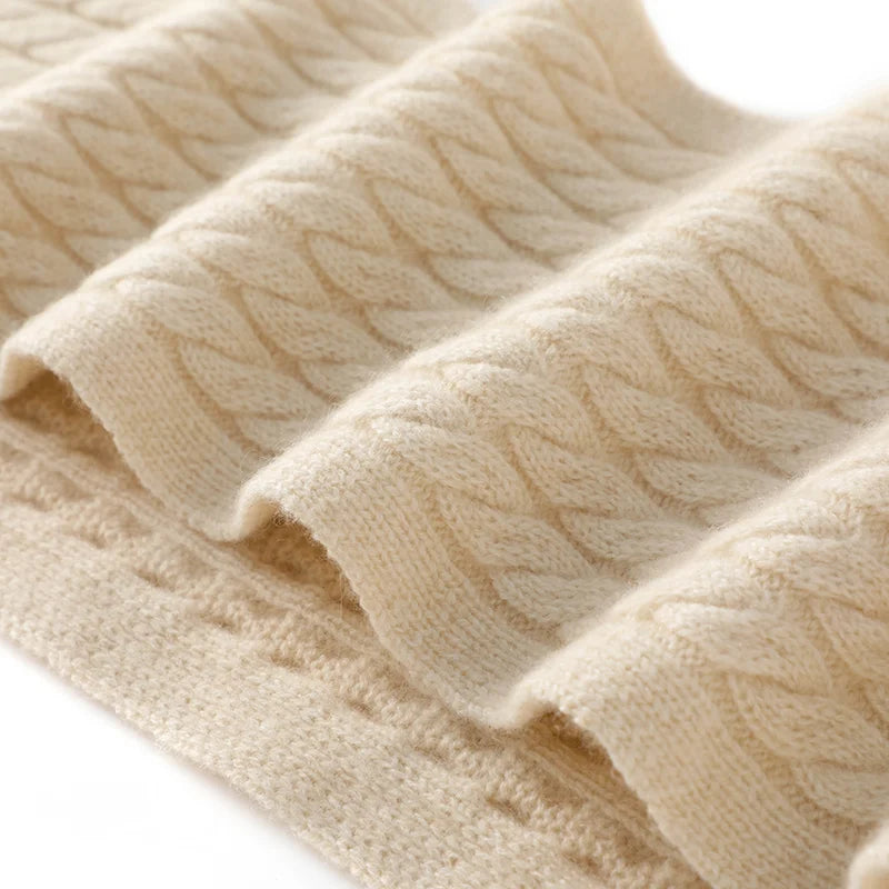 Cashmere Cable Knit Scarf