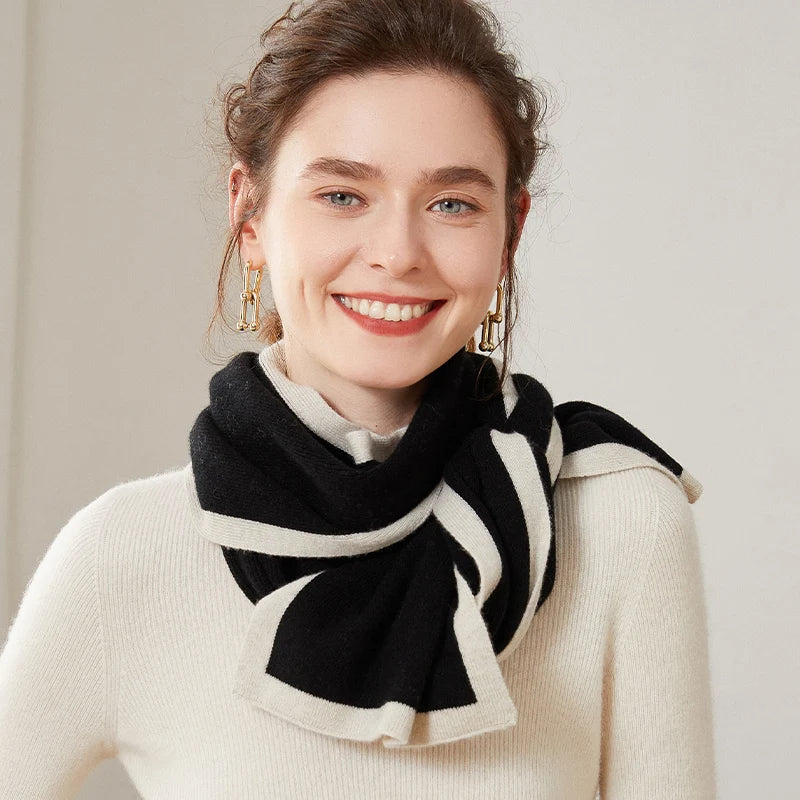 Cashmere Colorblock Knit Scarf