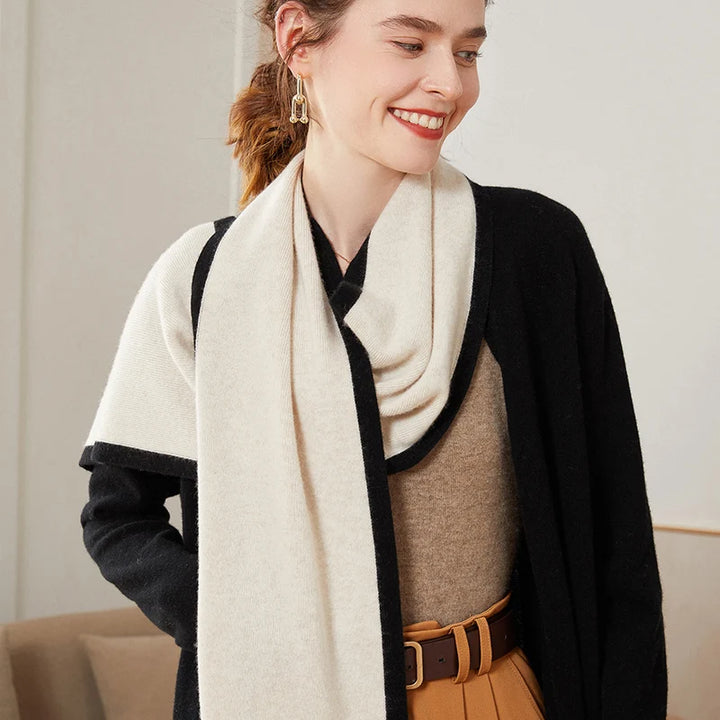 Cashmere Colorblock Knit Scarf