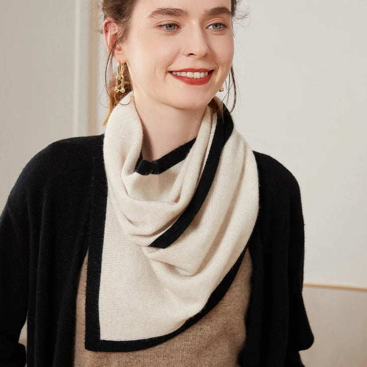 Cashmere Colorblock Knit Scarf