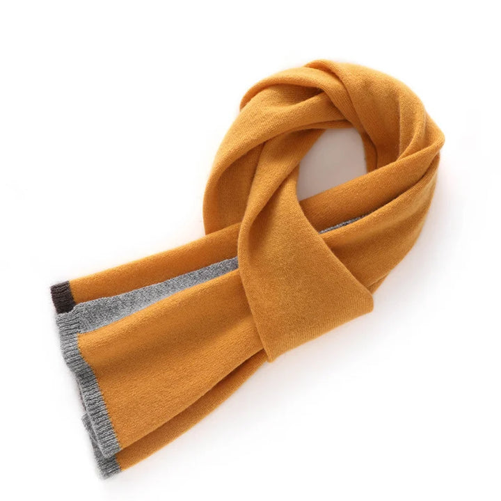 Cashmere Contrast Edge Knit Scarf