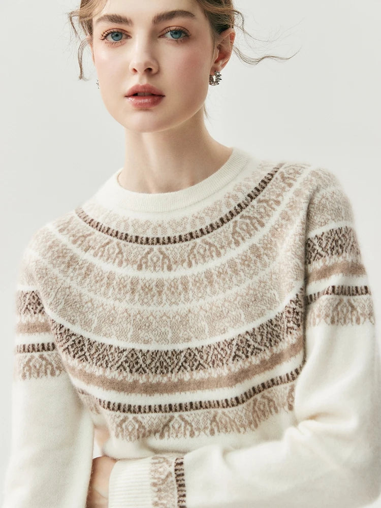 Cashmere Fair Isle Jacquard Knit Sweater