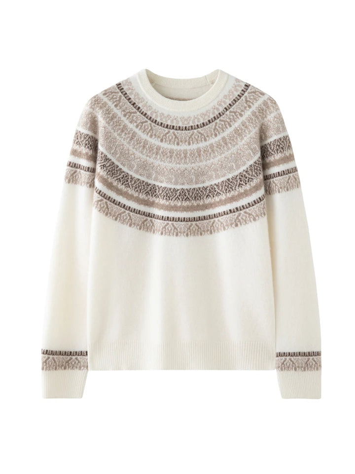 Cashmere Fair Isle Jacquard Knit Sweater