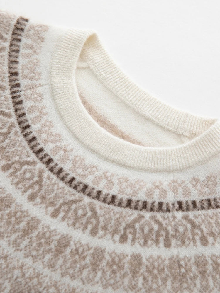 Cashmere Fair Isle Jacquard Knit Sweater