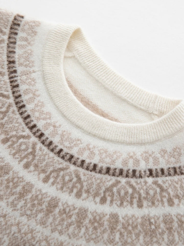 Cashmere Fair Isle Jacquard Knit Sweater