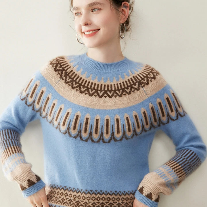 Women's 100% Cashmere Fair Isle Jacquard Sweater