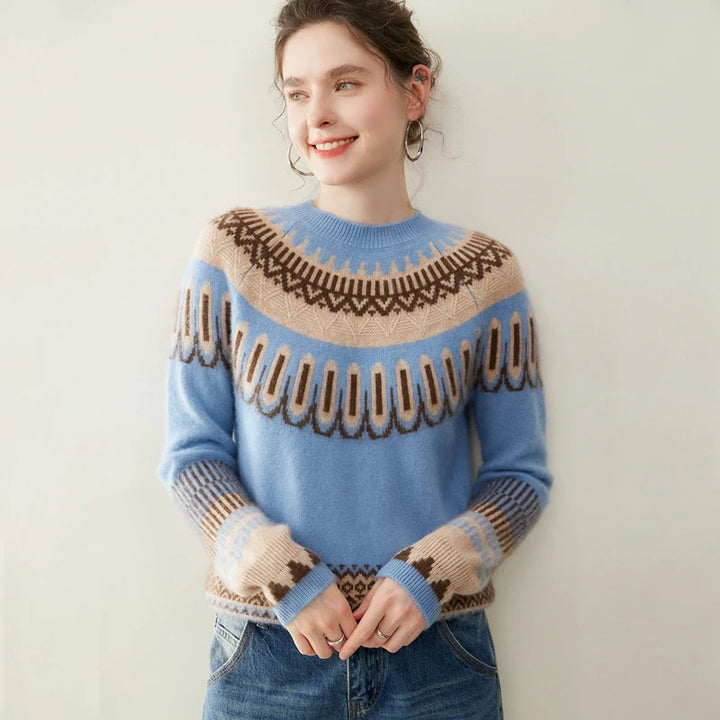 Women's 100% Cashmere Fair Isle Jacquard Sweater