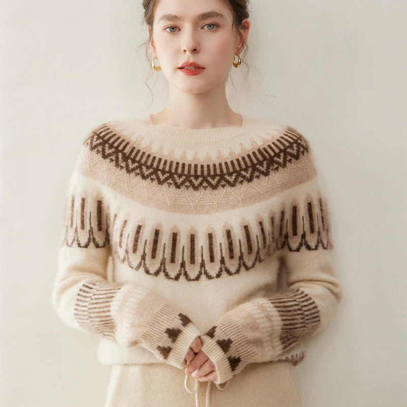 Women's 100% Cashmere Fair Isle Jacquard Sweater
