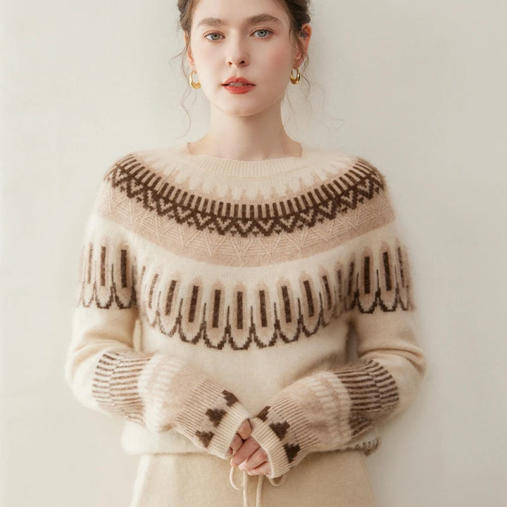 Women's 100% Cashmere Fair Isle Jacquard Sweater