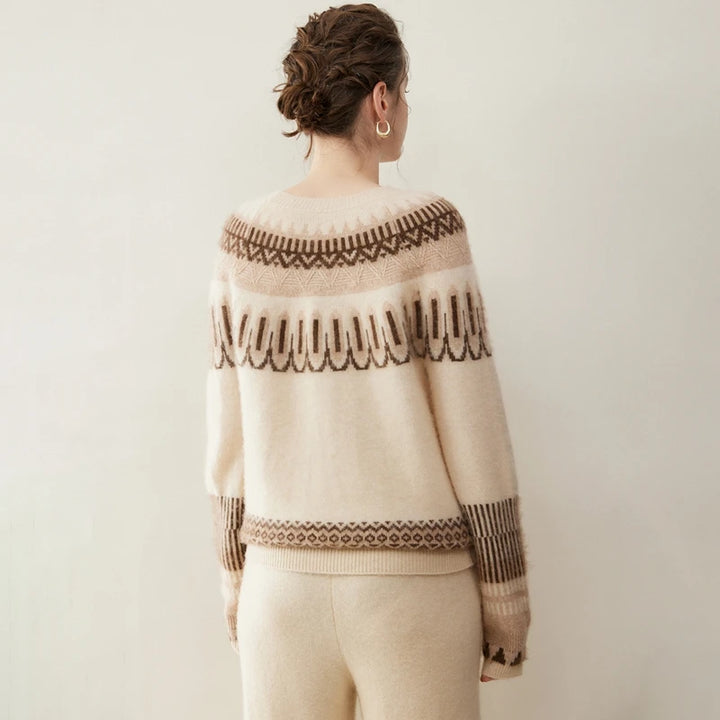 Women's 100% Cashmere Fair Isle Jacquard Sweater