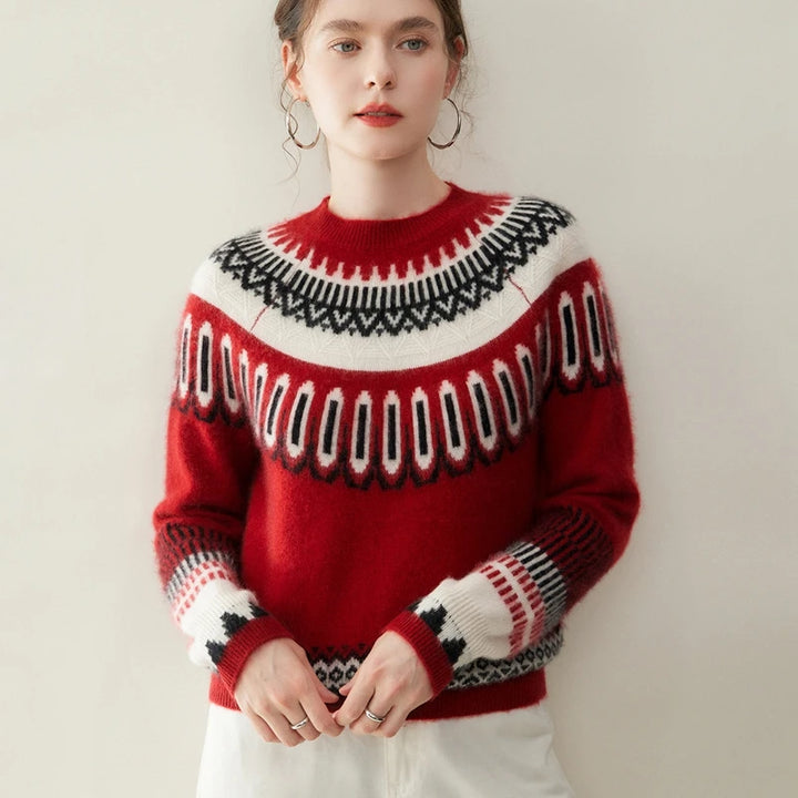 Women's 100% Cashmere Fair Isle Jacquard Sweater