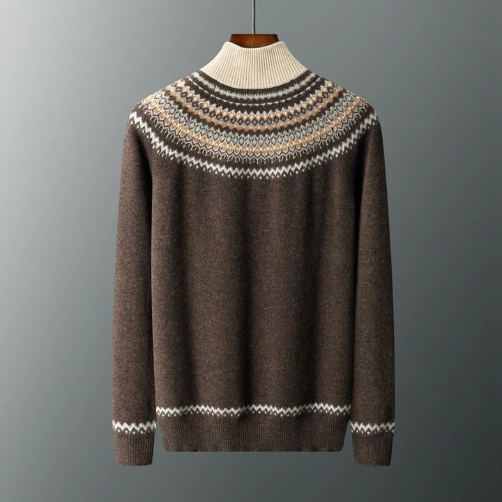 Cashmere Fair Isle Quarter-Zip Sweater