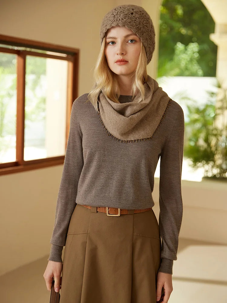 Cashmere Floral Knit Beanie