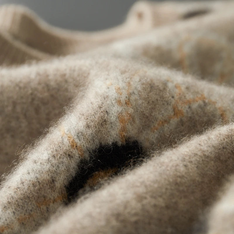 Cashmere Floral Pattern Knit Sweater