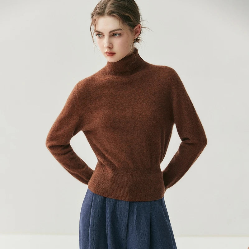 Cashmere High Neck Slim Fit Knit Sweater