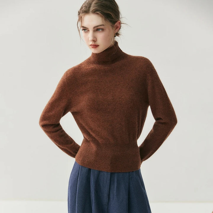 Cashmere High Neck Slim Fit Knit Sweater