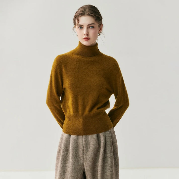 Cashmere High Neck Slim Fit Knit Sweater
