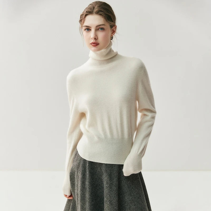 Cashmere High Neck Slim Fit Knit Sweater