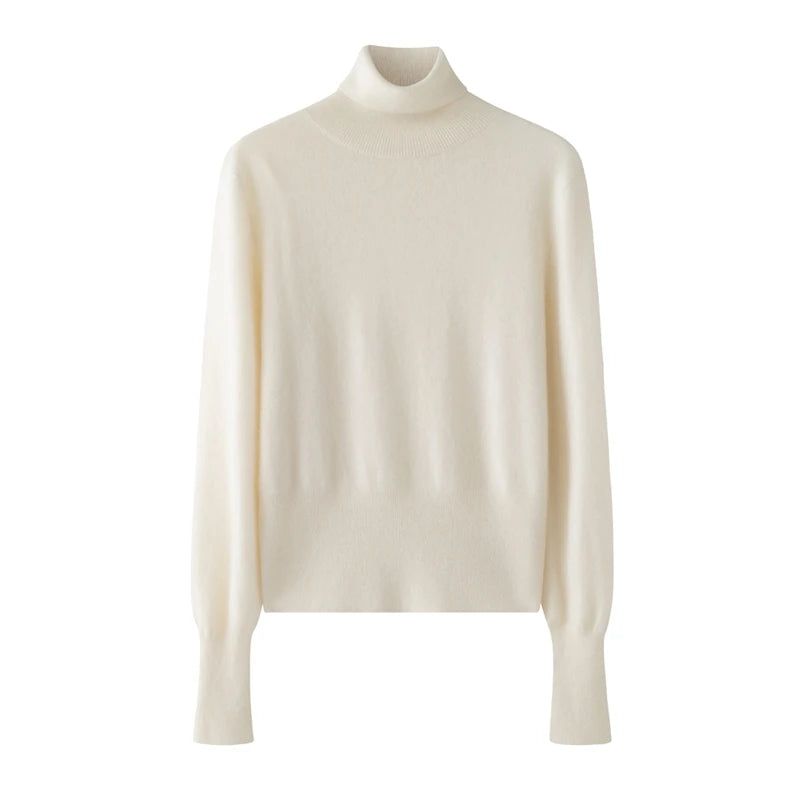 Cashmere High Neck Slim Fit Knit Sweater