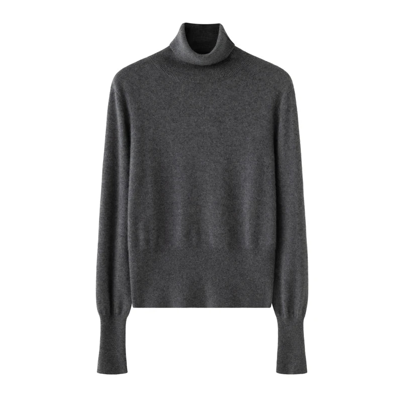 Cashmere High Neck Slim Fit Knit Sweater