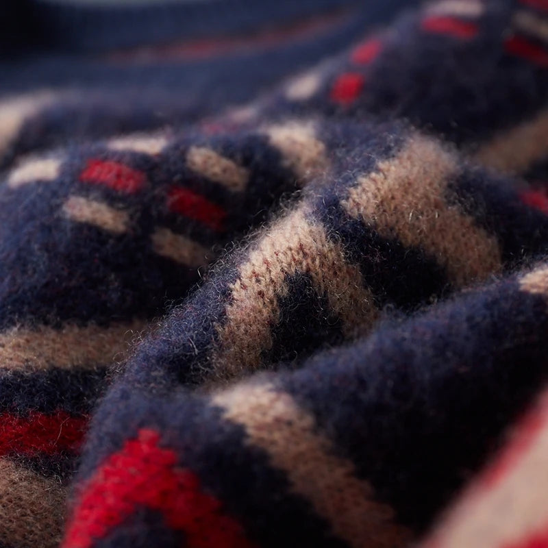 Cashmere Jacquard Diamond Knit Sweater