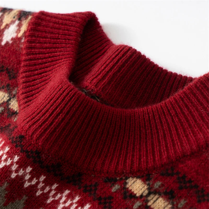 Cashmere Jacquard Half-Turtleneck Sweater