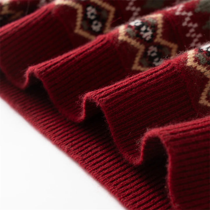 Cashmere Jacquard Half-Turtleneck Sweater