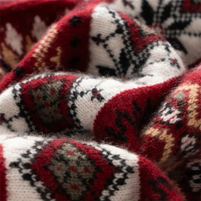 Cashmere Jacquard Half-Turtleneck Sweater