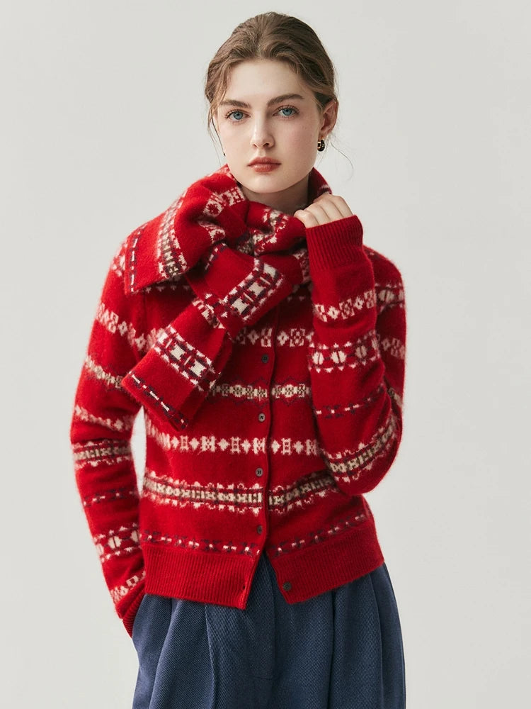 Cashmere Knit Cardigan Scarf