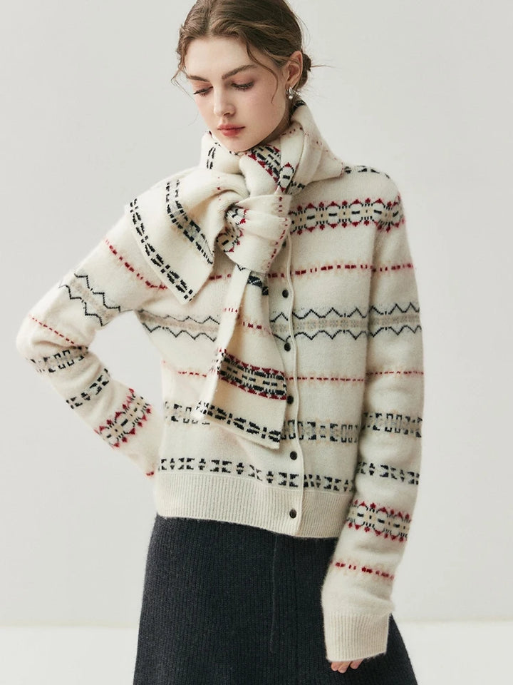 Cashmere Knit Cardigan Scarf