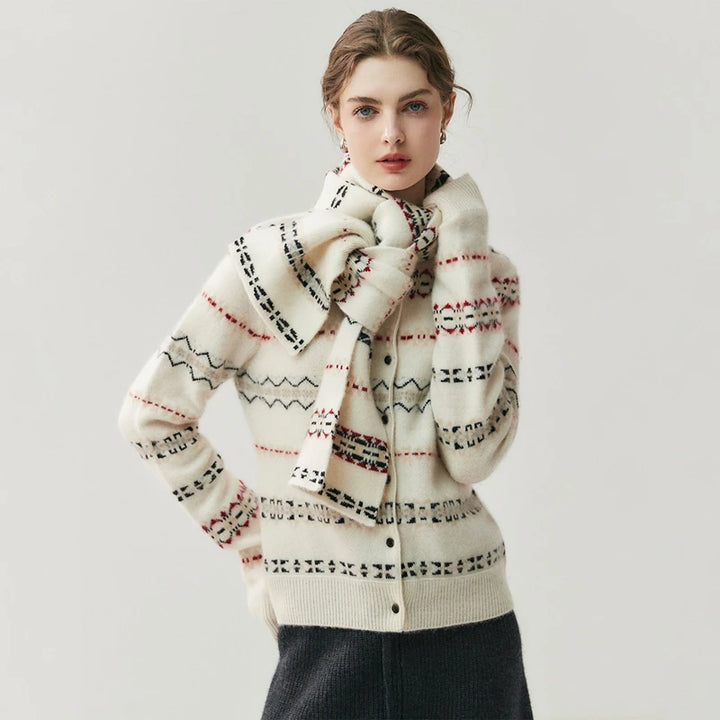 Cashmere Knit Cardigan Scarf
