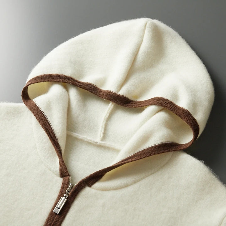 Cashmere Knit Full-Zip Hoodie