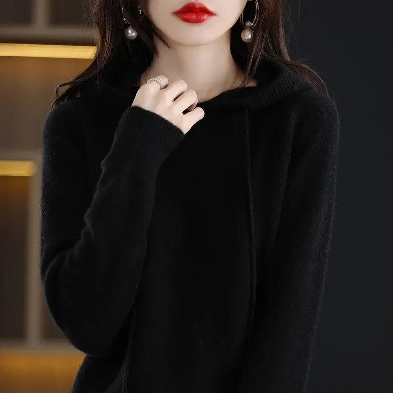 Cashmere Knit Hooded Sweater