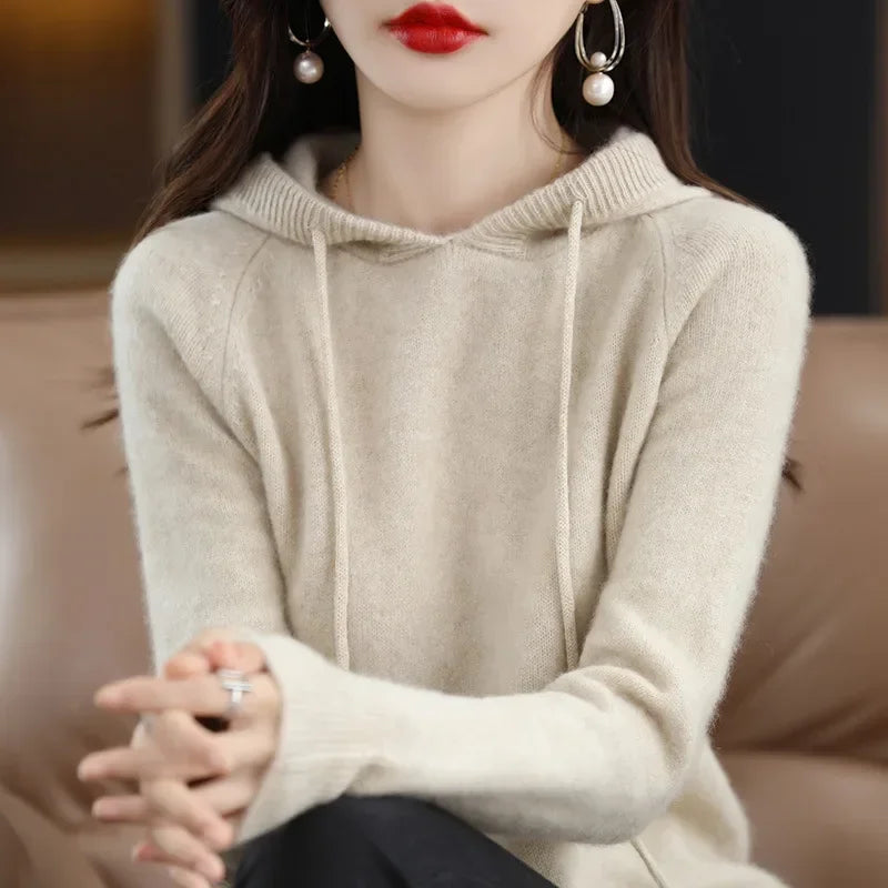 Cashmere Knit Hooded Sweater