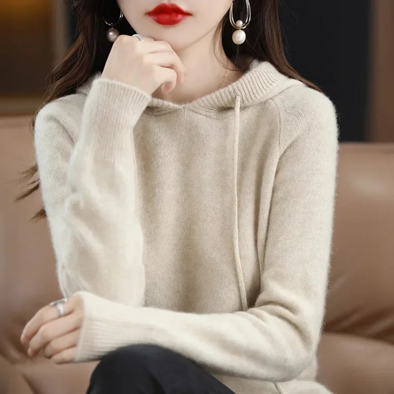 Cashmere Knit Hooded Sweater
