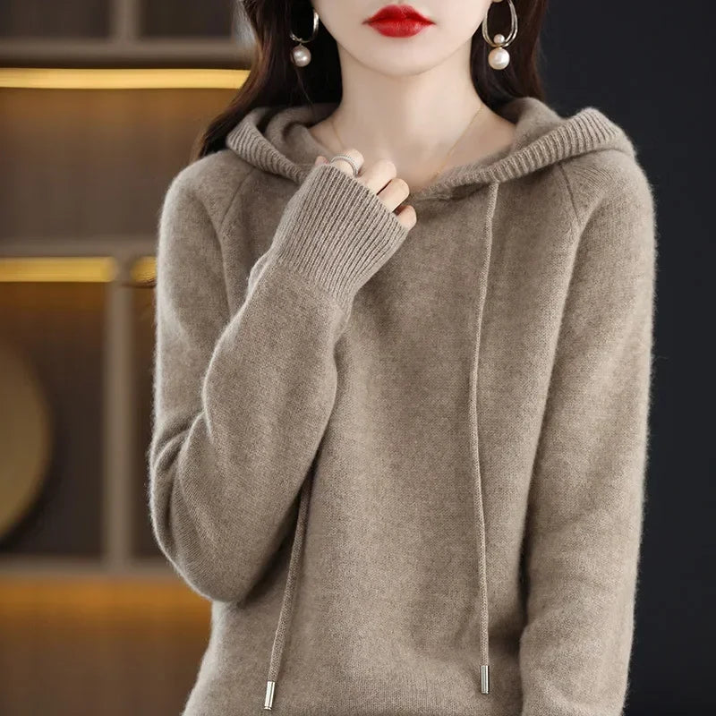 Cashmere Knit Hooded Sweater