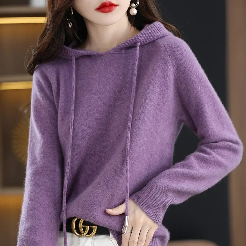 Cashmere Knit Hooded Sweater