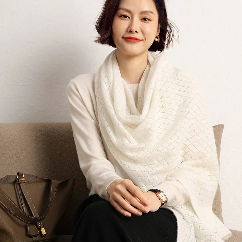 Cashmere Knit Poncho Scarf