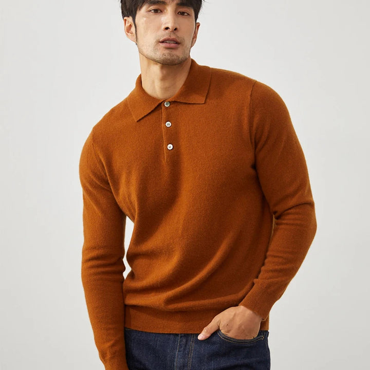 Men's Cashmere Polo Sweater