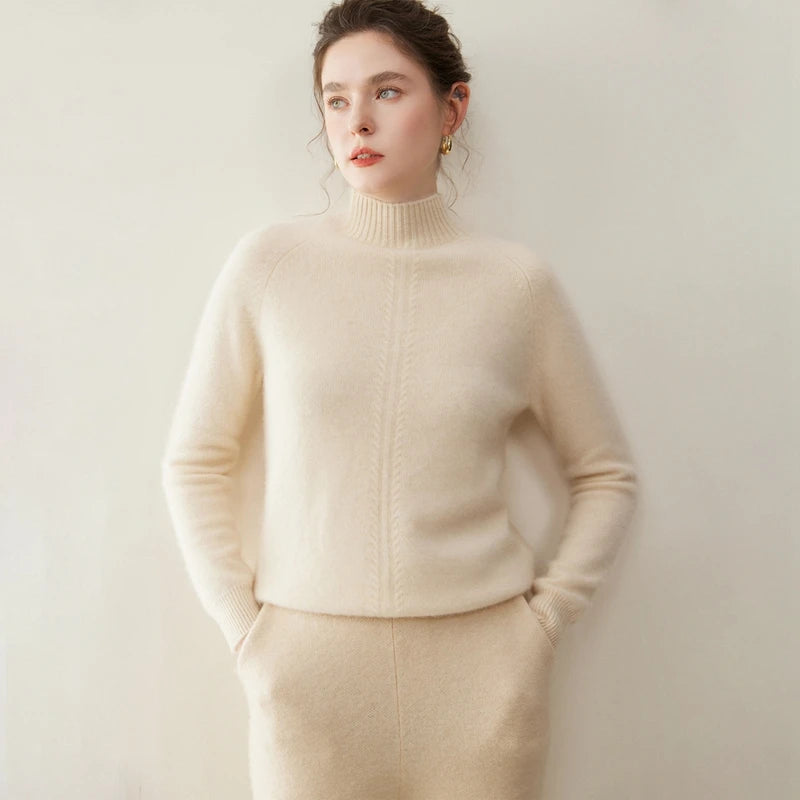 Cashmere Mock Neck Twist Sweater