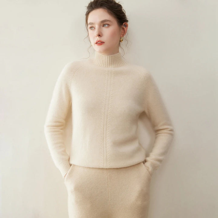 Cashmere Mock Neck Twist Sweater