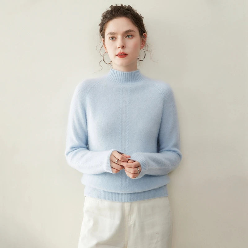 Cashmere Mock Neck Twist Sweater