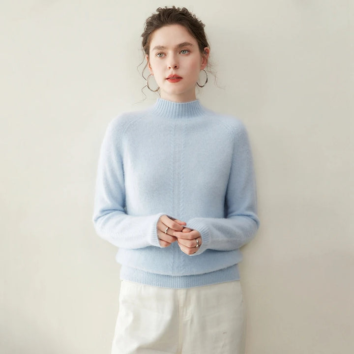 Cashmere Mock Neck Twist Sweater